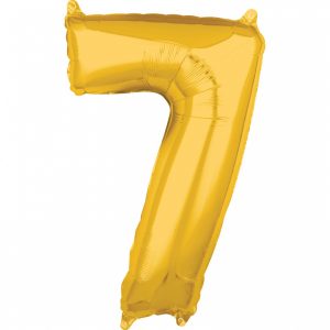 Fóliový balón narodeninové číslo 7 zlatý 66cm
