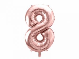 Fóliový balón narodeninové číslo 8 ružovo-zlatý