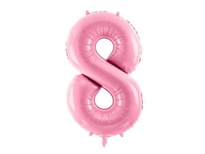 Fóliový balón narodeninové číslo 8 ružový 86cm