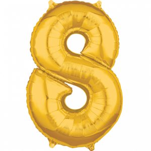 Fóliový balón narodeninové číslo 8 zlatý 66cm