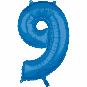 Fóliový balón narodeninové číslo 9 modrý 66cm