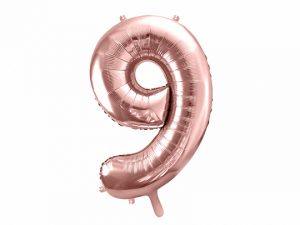 Fóliový balón narodeninové číslo 9 ružovo-zlatý