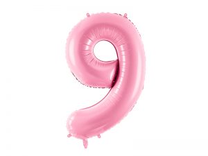 Fóliový balón narodeninové číslo 9 ružový 86cm
