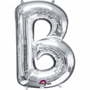 Fóliový balónik písmeno B 86 cm strieborný