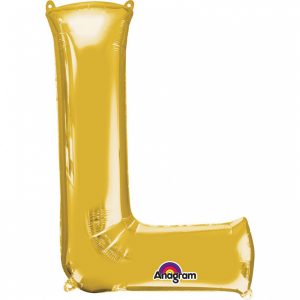 Fóliový balónik písmeno L 86 cm zlatý