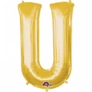 Fóliový balónik písmeno U 86 cm zlatý