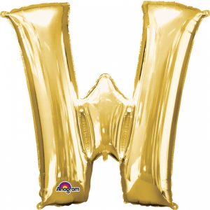 Fóliový balónik písmeno W 86 cm zlatý