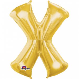 Fóliový balónik písmeno X 86 cm zlatý