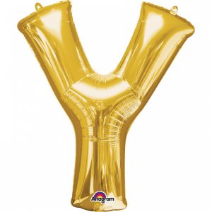 Fóliový balónik písmeno Y 86 cm zlatý