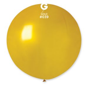 Guľatý metalický balónik 80 cm zlatý