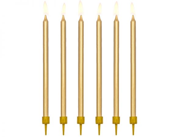 Narodeninové sviečky - zlaté 12 ks