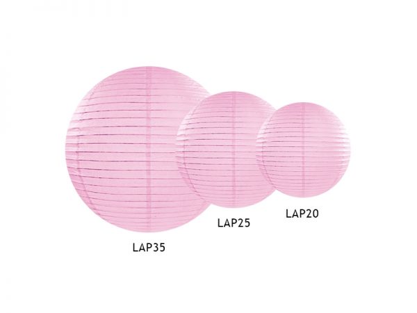 Okrúhly papierový lampión ružový 20 cm-2