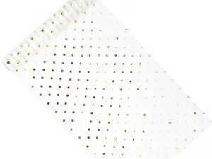 Organza - Biela so zlatými bodkami