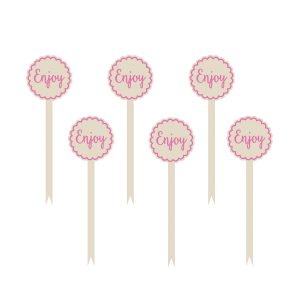 Ozdoby na cupcake - ružové 12 ks