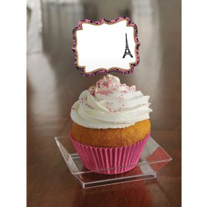 Ozdoby na cupcake s menovkou - Deň v Paríži
