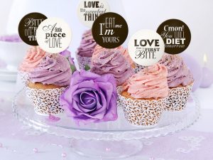 Ozdoby na cupcakes - Sweet Love 6 ks