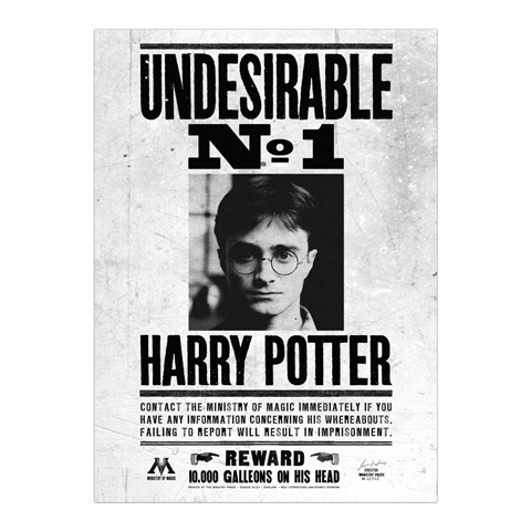 Plagát Undesirable No.1 - Harry Potter