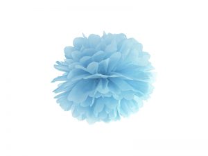 Pompom v tvare kvetu hmlistý modrý 25 cm
