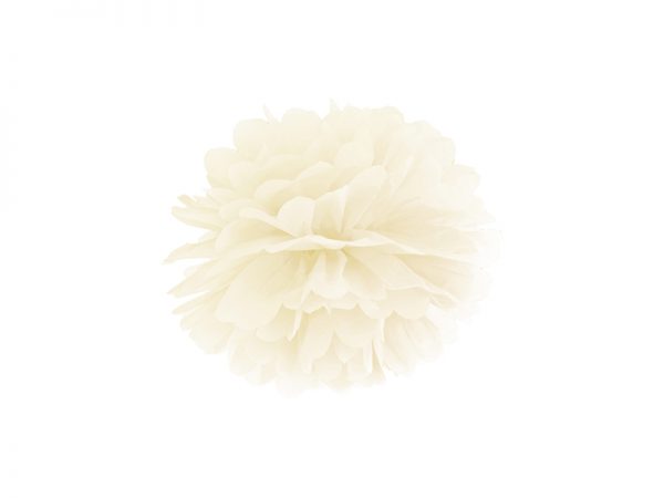 Pompom v tvare kvetu krémový 25 cm