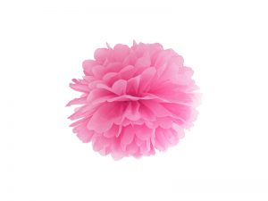 Pompom v tvare kvetu ružový 25 cm