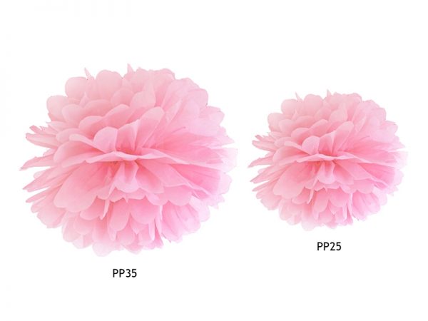 Pompom v tvare kvetu svetlo ružový 35 cm-2
