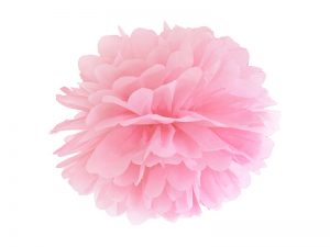 Pompom v tvare kvetu svetlo ružový 35 cm