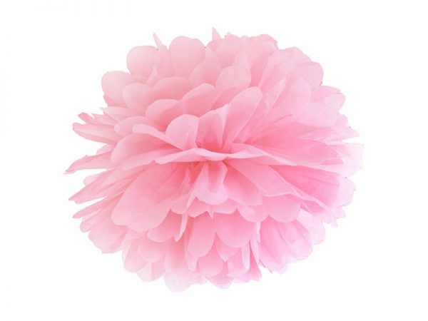 Pompom v tvare kvetu svetlo ružový 35 cm