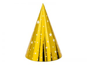 Párty klobúčiky - Zlaté s hviezdami