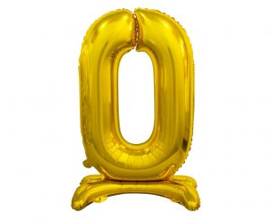 Samostojaci fóliový balón 0 zlatý 74 cm