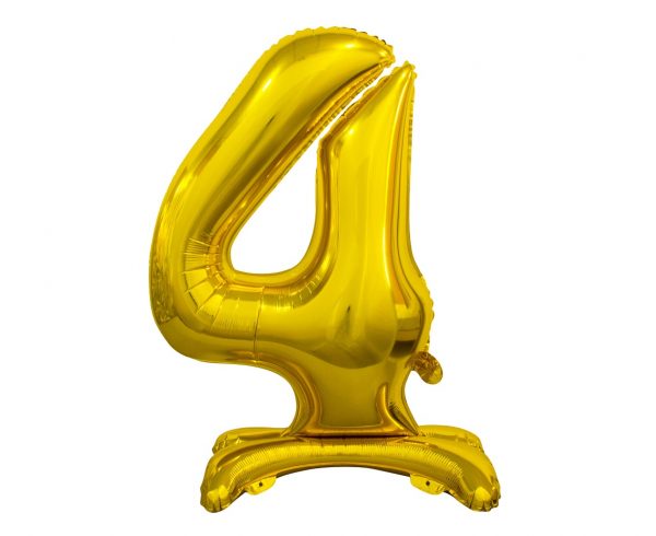 Samostojaci fóliový balón 4 zlatý 74 cm
