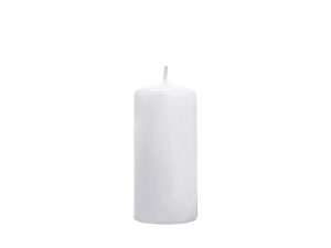 Valcová sviečka matná - biela 1 ks