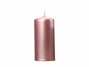 Valcová sviečka - metalická ružovo-zlatá 1ks
