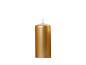 Valcová sviečka metalická - zlatá 1 ks