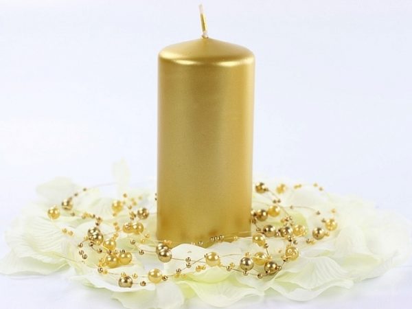 Valcová sviečka metalická - zlatá 1 ks-5