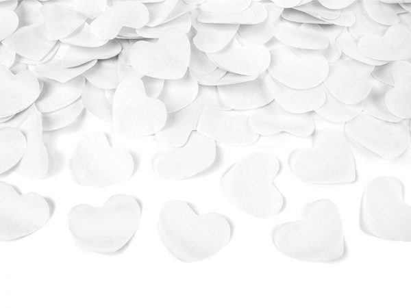 Vystreľovacie konfety a stužky - Srdiečka biele 80 cm-4