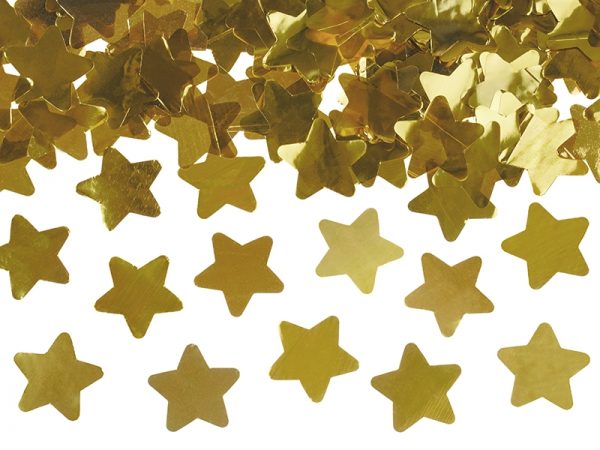 Vystreľovacie konfety v tvare hviezdičiek zlaté 60cm-4