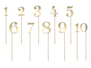 Zlaté čísla na stôl 11ks