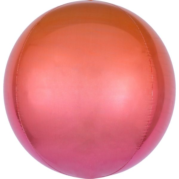 červeno-oranžový fóliový balón - guľa