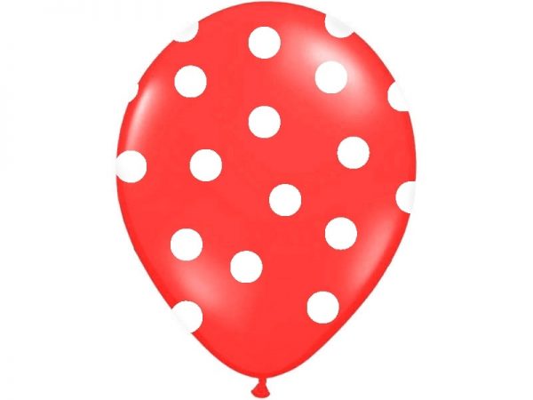 Bodkovaný balónik červený-2