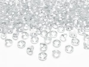 Diamantové konfety priehľadné 12mm
