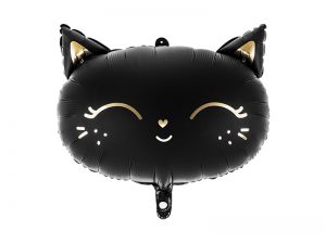 Fóliový balón čiernozlatá mačka 48x36cm