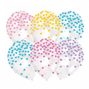 Srdiečkové balóniky - Pastelové 6 ks