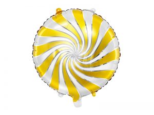 Fóliový balón bielozlatý cukrík 35 cm