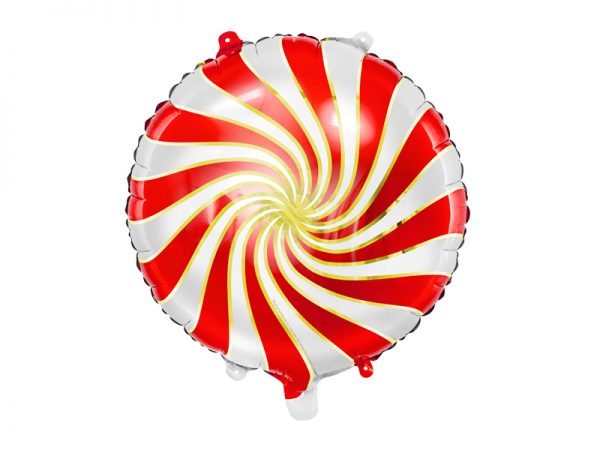 Fóliový balón červenobiely cukrík 35 cm