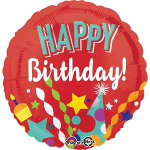 Fóliový balón - Happy Birthday červený
