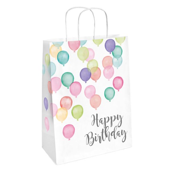 Darčekové tašky - Happy Birthday pastelové 2 ks