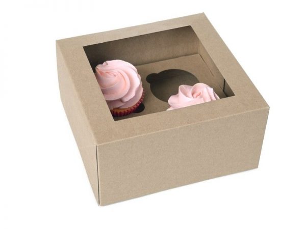 House of Marie Dekoračné krabice na muffiny a cupcakes - kraft 2 ks