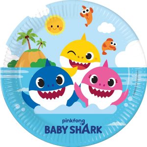 Kvalitné kompostovateľné taniere - Baby Shark 8 ks