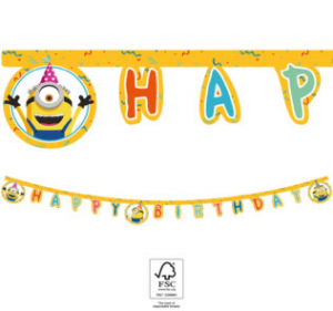 Kvalitný kompostovateľný Banner - Happy Birthday (Mimoni)