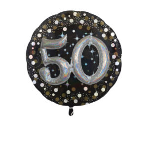 Fóliový balón 50 čiernozlatý 81 x 81 cm